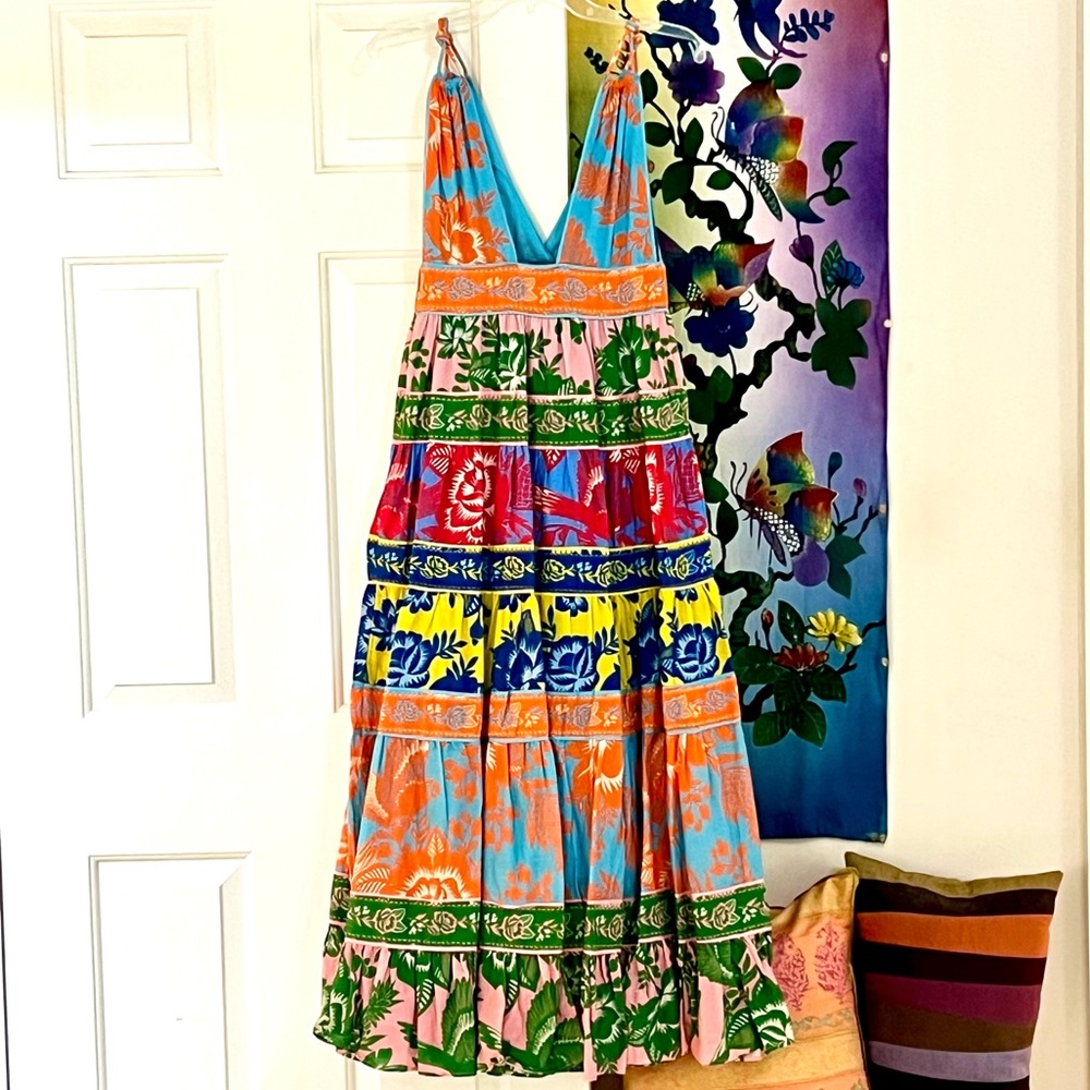 πΊπHPππΊ NWT Farm Rio Lace Garden Mix Midi Dress - Picture 14 of 16